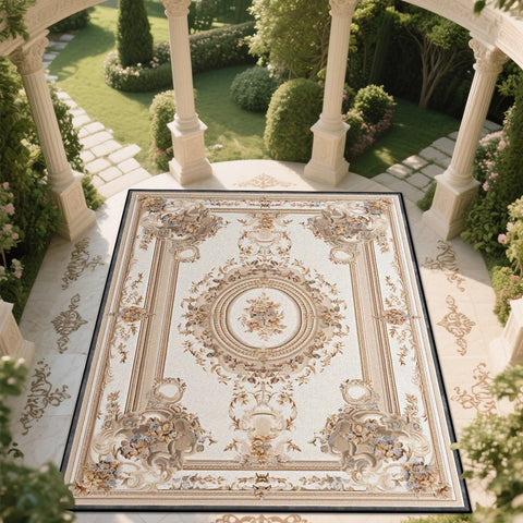 Navak Carpet European style Large Living Room Carpet Classical Large Area Rugs Balcony Washable Area Rug Room Décor Retro European Tatami Mat
