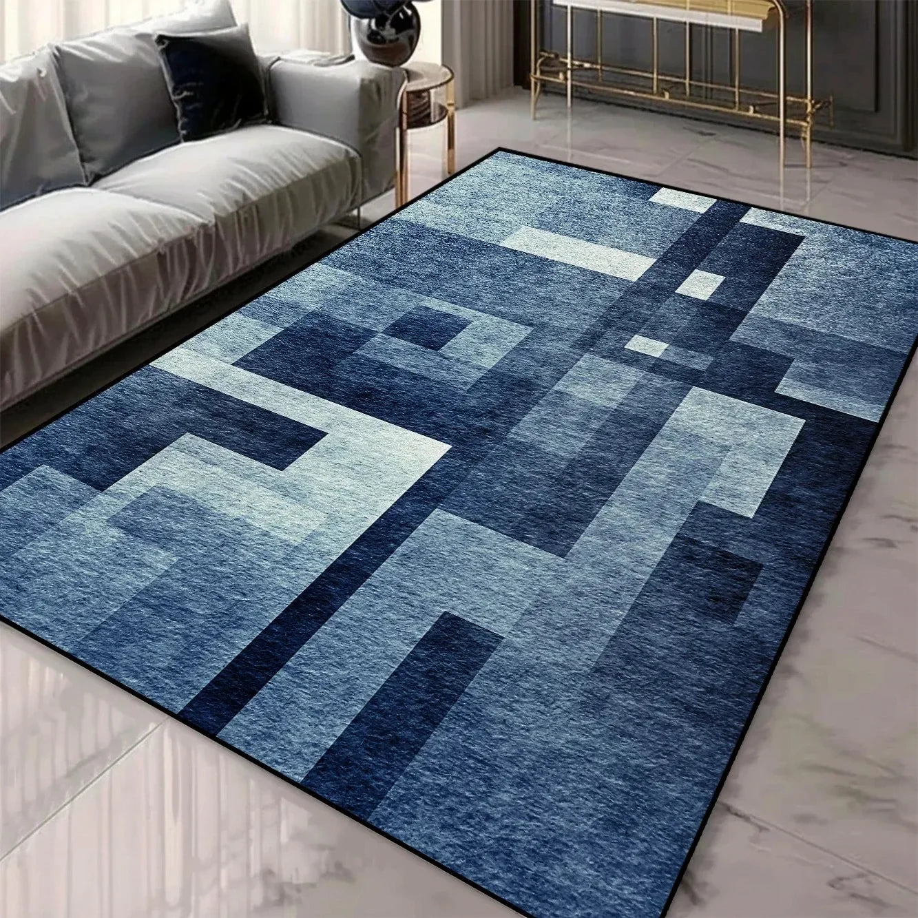 Navak Carpet Geometric Pattern 3D Area Rugs for Living Room and bedroom decor Washable Carpets with Non-slip Backing European Inspired Mats