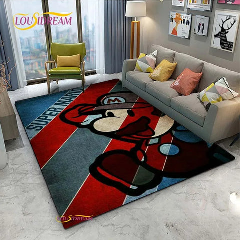 Navak Carpet Mario Cartoon Anime Carpet for Living Room Bedroom Cute Rugs Table Kitchen Door Kids Un-slip Floor Mats Alfombra Birthday gift