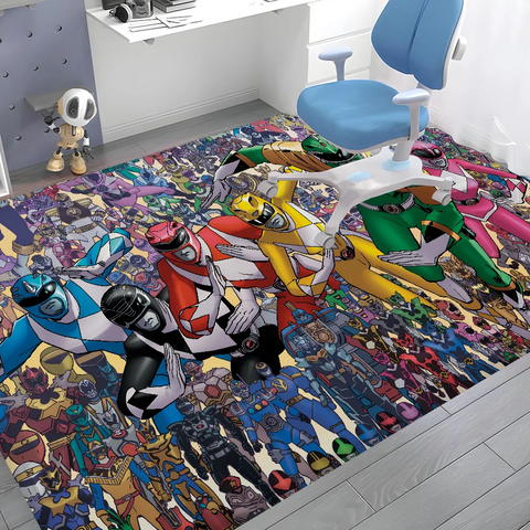 Navak Carpet Mighty Morphin Power Rangers Floor Bathroom Mat Kids Room Bedroom Decoration Balcony Anti-Slip Doormat Living Room Welcome Rug