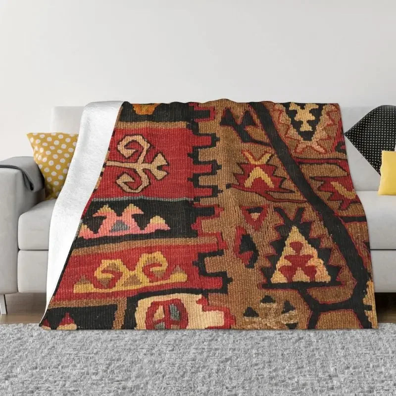 Navak Carpet Sofa Fleece Baluch Flatweave Antique Afghanistan Rug Throw Blanket Warm Flannel Turkish Kilim Ethnic Art Blankets Bedspreads