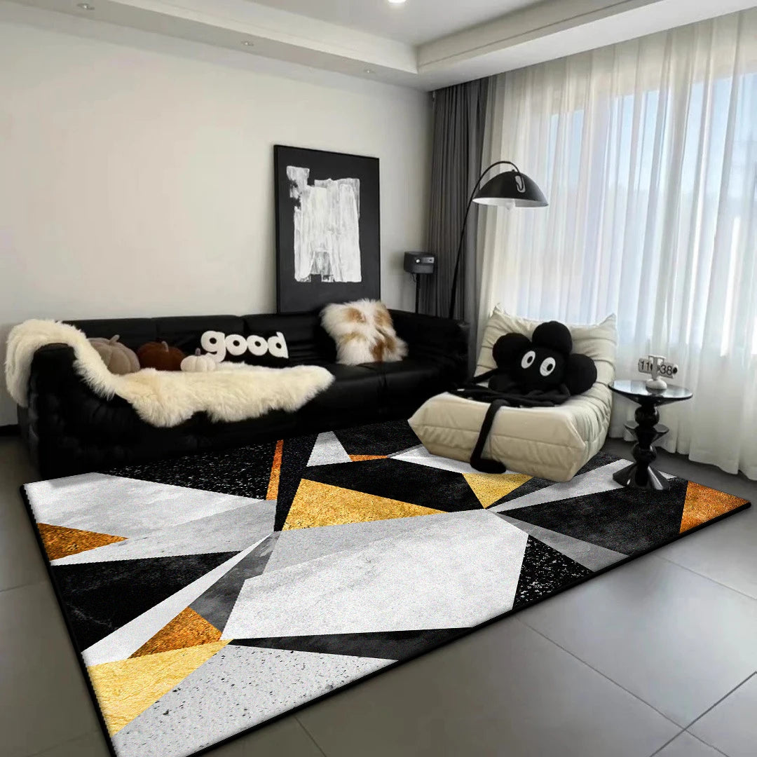 Navak Carpet Modern Light Luxury Carpet for Living Room Geometric Decoration Sofa Soft Large Rugs Bedroom Bedside Fluffy Floor Mat Non-slip