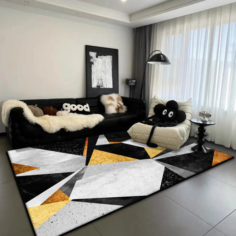 Navak Carpet Modern Light Luxury Carpet for Living Room Geometric Decoration Sofa Soft Large Rugs Bedroom Bedside Fluffy Floor Mat Non-slip