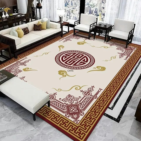 Navak Carpet New Chinese Style Decoration Home Carpets for Living Room Large Bedroom Rug Dining Room Decor Coffee Tables MAT Machine Washable