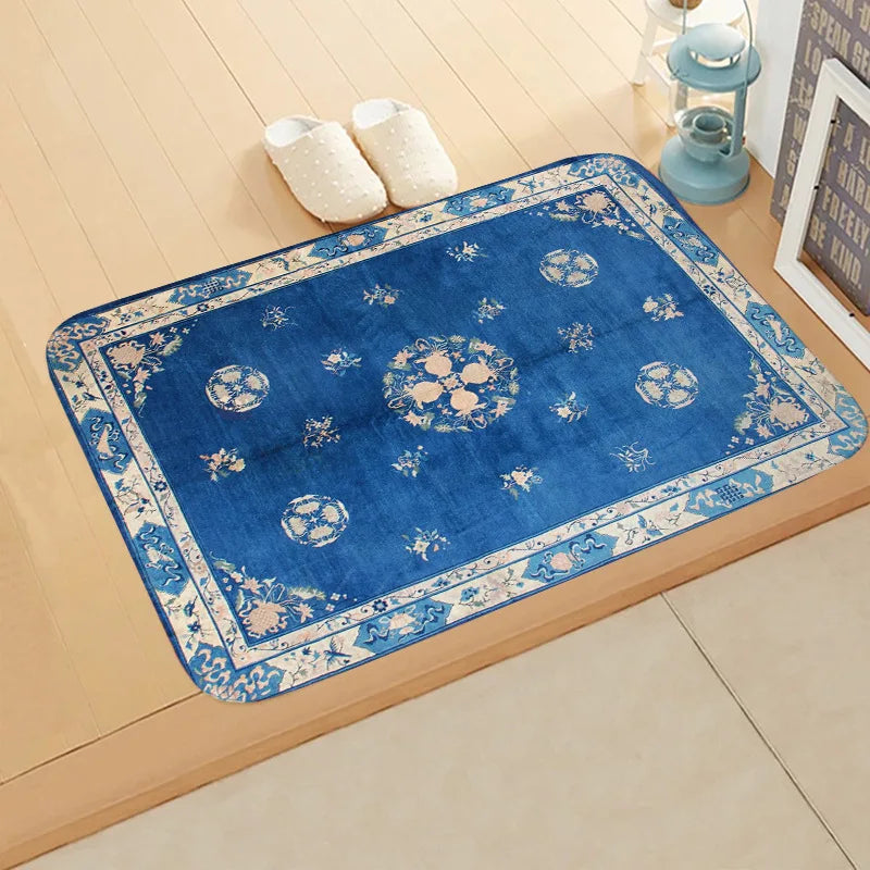 Navak Carpet Boho Persian Rug Pattern Kitchen Bath Entrance Door Mat Flannel Carpet Doormat Bedroom Mats Anti-Slip Absorbent Home Decor
