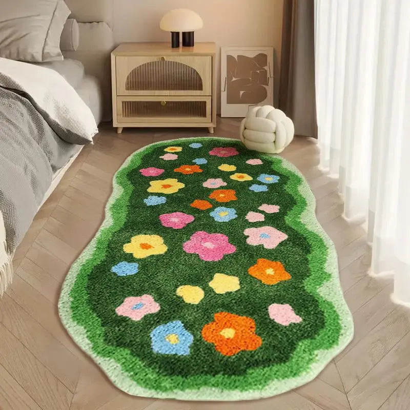 Navak Carpet Nordic Style Bedroom Decor Carpet Home Fluffy Soft Rug Irregular Shapes Carpets for Living Room Thickend Plush Bedside Floor Mat