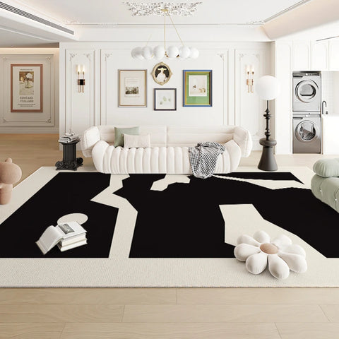 Navak Carpet Modern Luxury Bedroom Decor Bedside Carpet Large Area Black White Carpets for Living RoomPlush Rug HomeMat