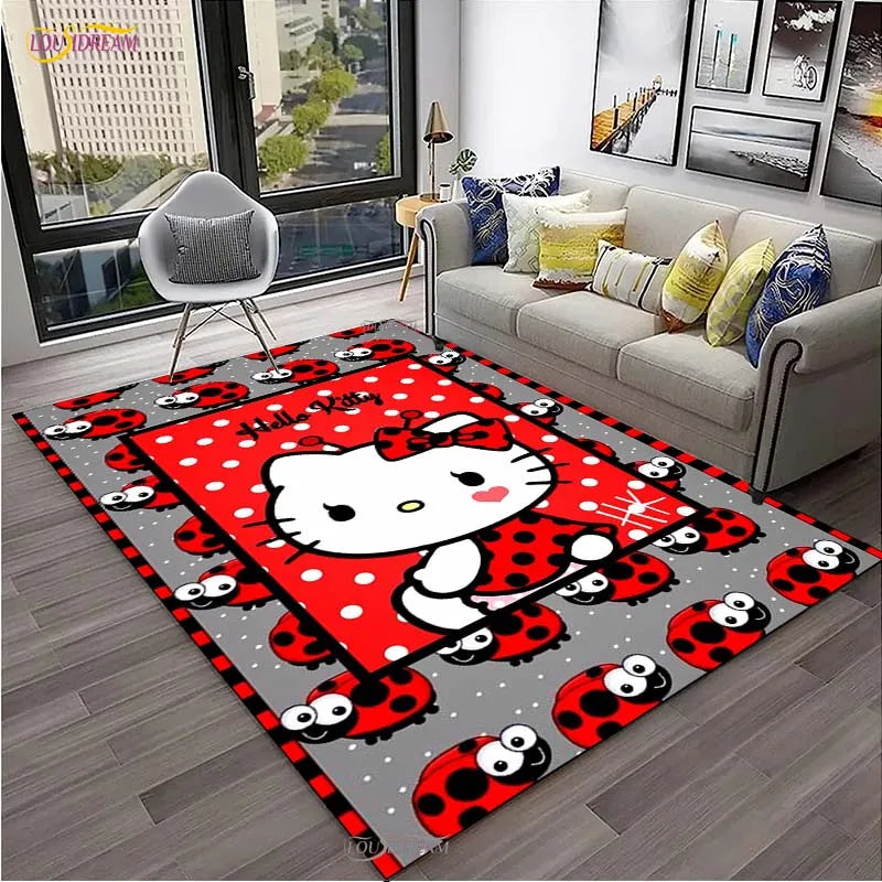 Navak Carpet Hello Kitty kawaii Cartoon Anime Carpet for Living Room Bedroom Rug Kitchen Door Kids Un-slip Floor Mat Alfombra Birthday gift