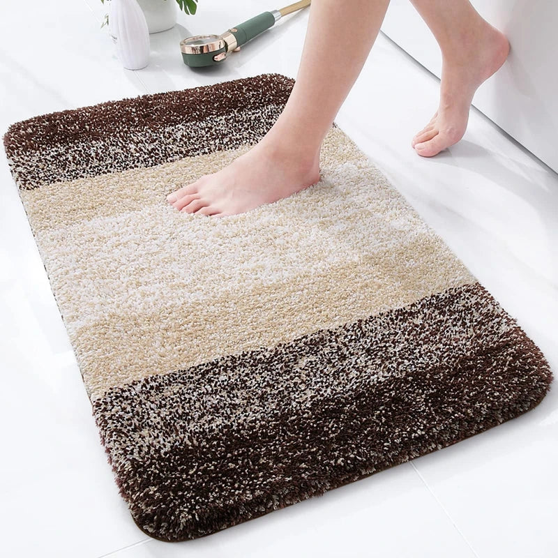 Navak Carpet Olanly Shaggy Bath Mat Microfiber Super Absorbent Bathroom Shower Rug Non-Slip Soft Shower Mats Floor Plush Carpet Foot Wash Mat