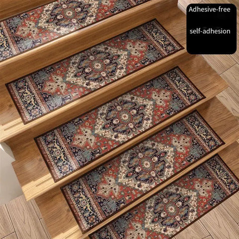Navak Carpet 10Pcs Stair Treads Carpet Non-Slip Indoor Stair Mat Runners for Wooden Steps Protection Rug Cover Pads Staircase for Kids Elders