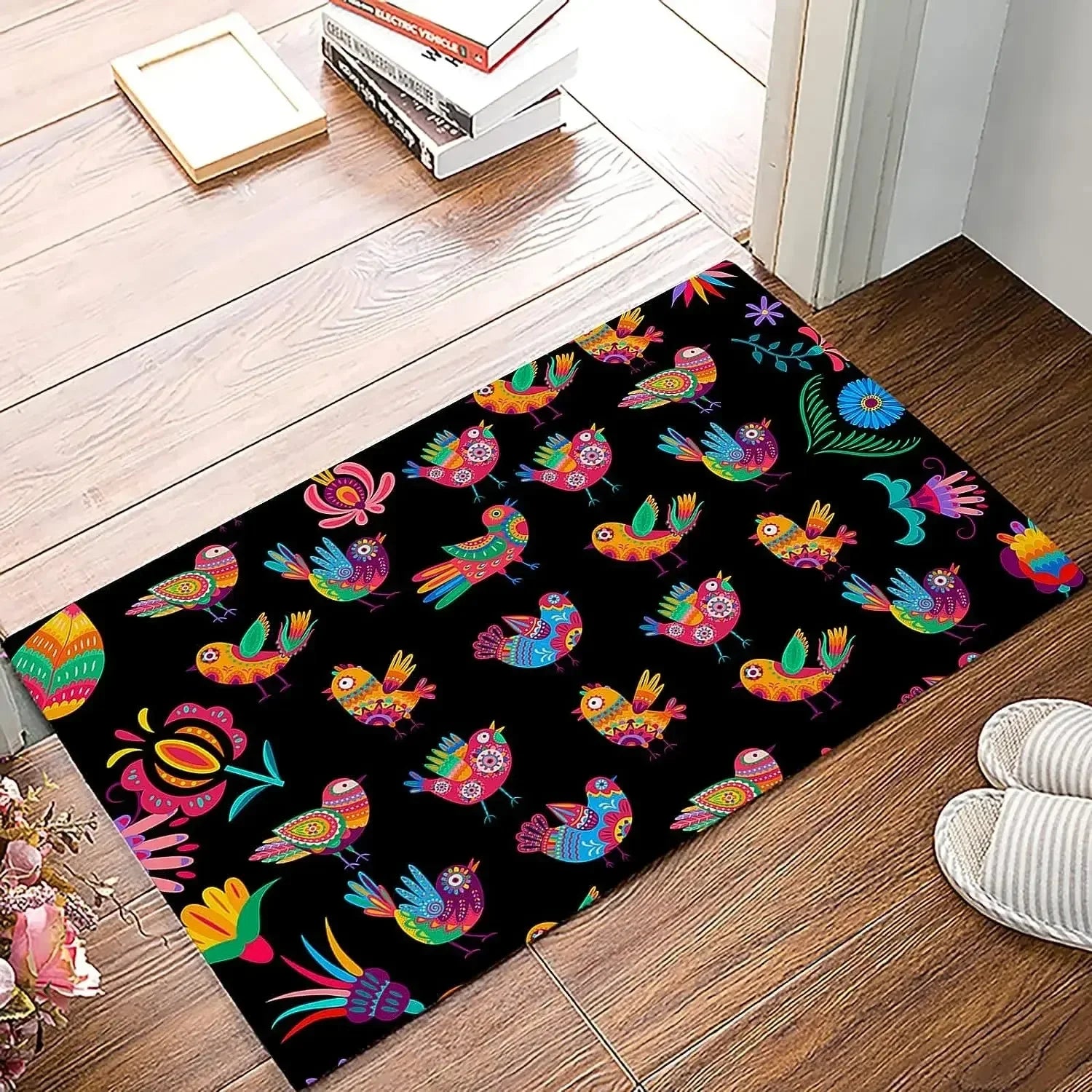 Navak Carpet Mexican Floral Style Kitchen Rugs Welcome Mat Doormat Entrance Door Floor Mat  Anti Slip Door Mat Washroom Floor Mat