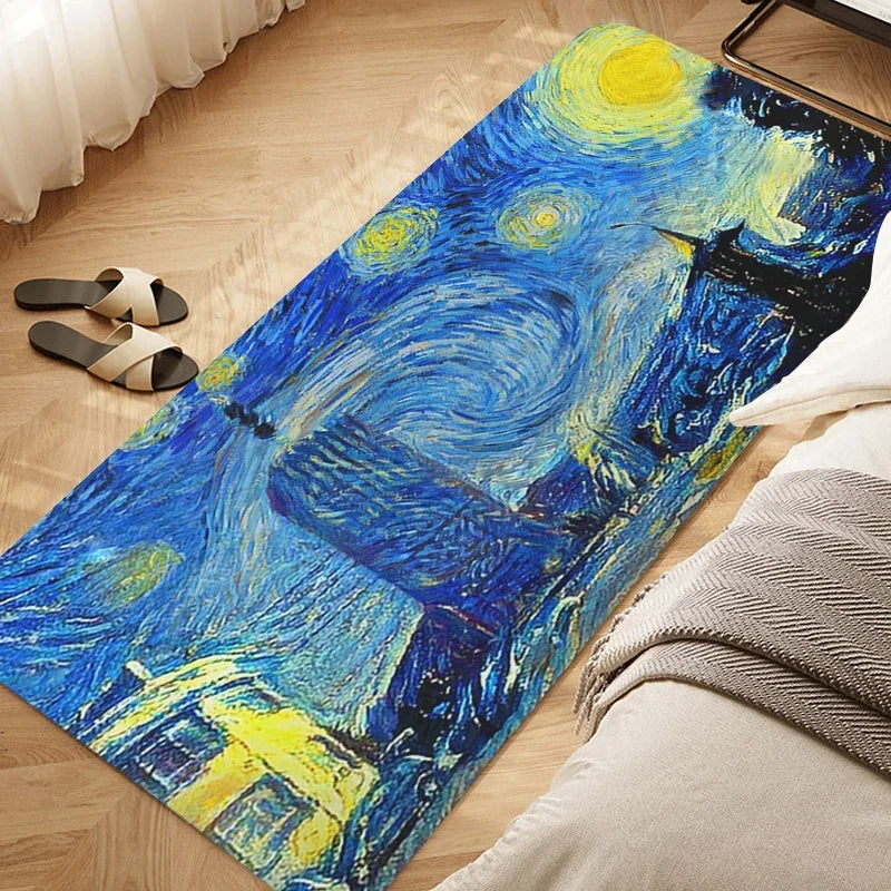 Navak Carpet Bedroom Rug D-Van D-Gogh Art Carpet for Kitchen Living Room Bath Hallway Foot Mat Slip-resistant Custom Doormat Entrance Door