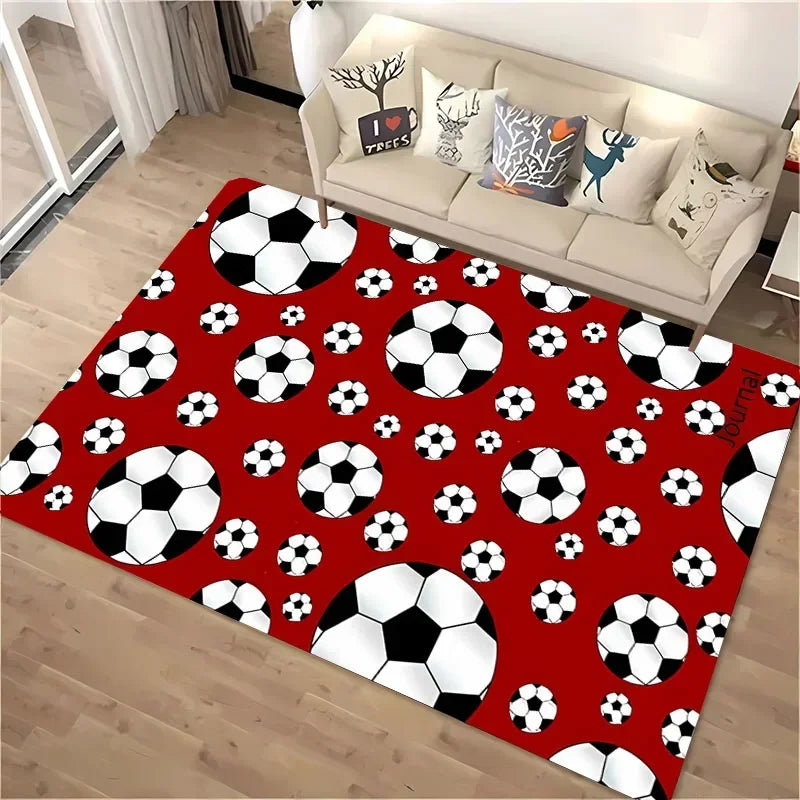 Navak Carpet Ball Sports Themed Carpet Cartoon Soccer Floor Mat for Kids Bedroom Decor Football Large Area Rugs Home Living Room Hallway Rug