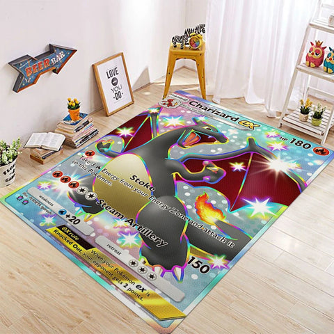Navak Carpet Daily Picks Pikachu Charizard Gengar Card Game Themed Rug for Bedroom Floor Mat Living Room E Sports Zone Stylish Decor Welcome Rug
