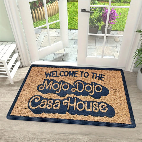 Navak Carpet 1 Piece Polyester Doormat, Welcome to Mojo Dojo Casa House, Rectangular Entrance Mat, Machine Washable, for Bedroom Living Room