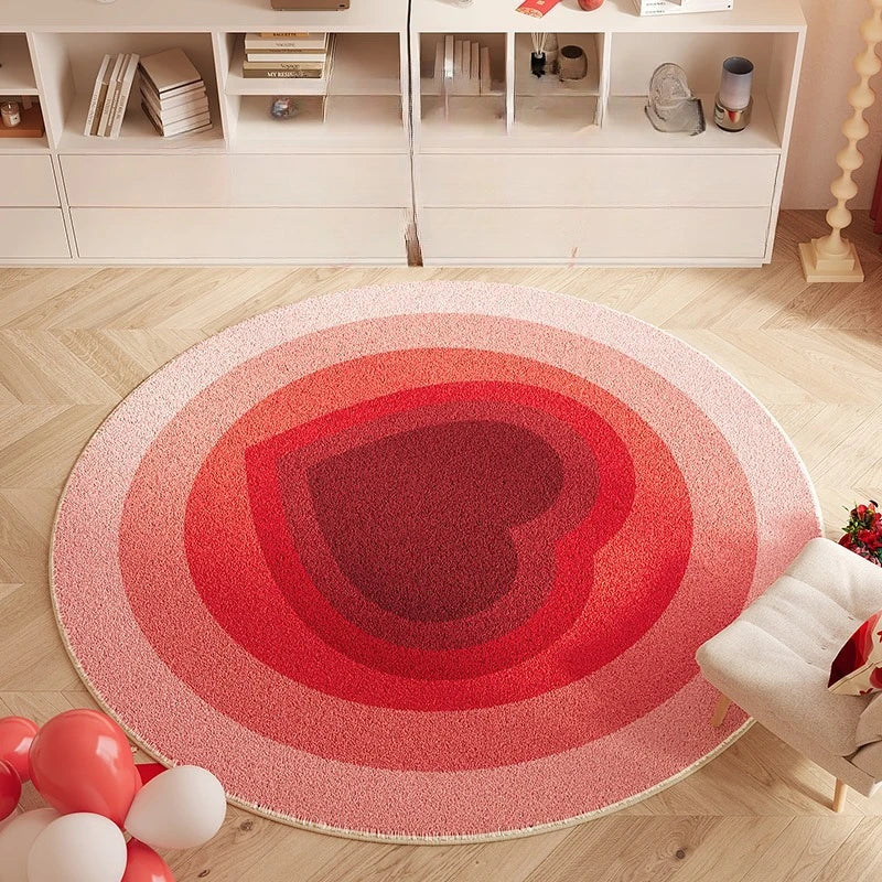 Navak Carpet Heart Shape Rugs for Bedroom Fluffy Soft Bedside Floor Mat Thick Plush Living Room Decoration Red Carpet Washable Cloakroom Rug