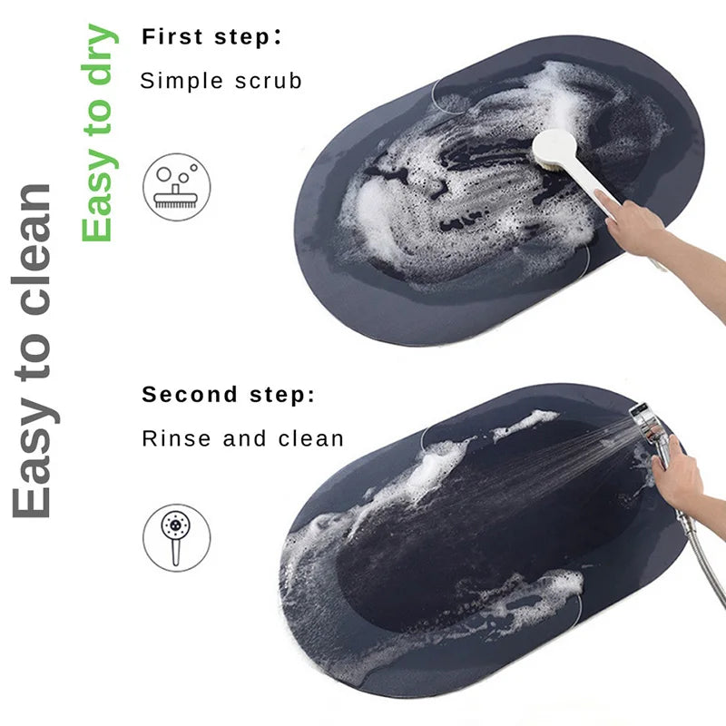 Navak Carpet Super Absorbent Floor Bath Mat Bathroom Shower Anti-slip Carpet Quick Dry Rubber Door Mat Nordic Luxury Marble Rug Home Decor