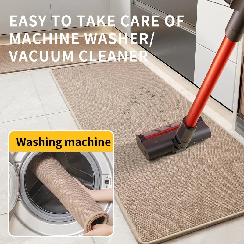 Navak Carpet Linen Kitchen Rug Absorbs Water and Oil Non-slip and Wear-resistant Long Floor Mat No-wash Wipeable Carpet Stain-resistant