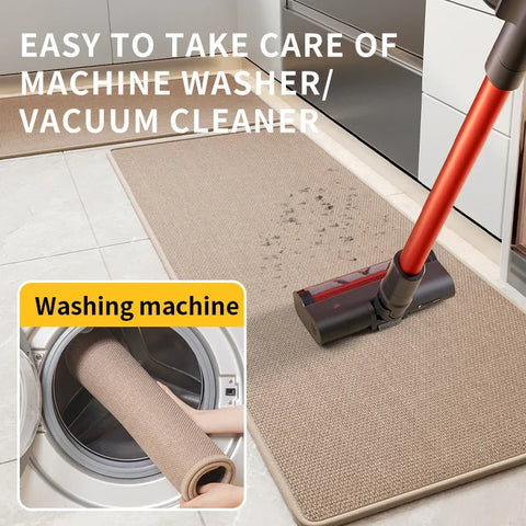 Navak Carpet Linen Kitchen Rug Absorbs Water and Oil Non-slip and Wear-resistant Long Floor Mat No-wash Wipeable Carpet Stain-resistant