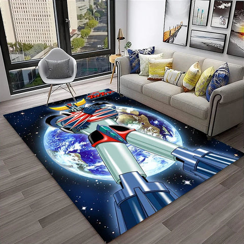 Navak Carpet 3D Cartoon UFO Robot Grendizer Anime Carpet Rug for Home Living Room Bedroom Sofa Doormat Decor,kids Area Rug Non-slip Floor Mat