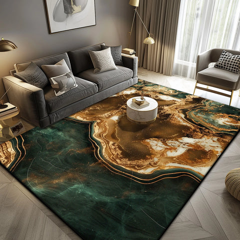 Navak Carpet Luxury Marble Large Area Rug Black Gold Abstract Carpet for Living Room Sofa Lounge Coffee Table Non-Slip Soft Floor Mat