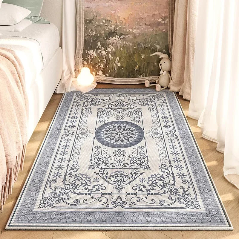 Navak Carpet American Retro Bedroom Bedside Carpet Fashion Flower No-clean Wipe Coffee Table Mat Soft Living Room Sofa Cloakroom Rug Ковер 러그