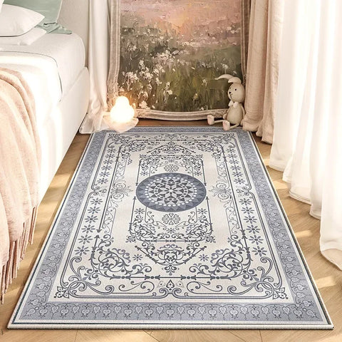 Navak Carpet American Retro Bedroom Bedside Carpet Fashion Flower No-clean Wipe Coffee Table Mat Soft Living Room Sofa Cloakroom Rug Ковер 러그