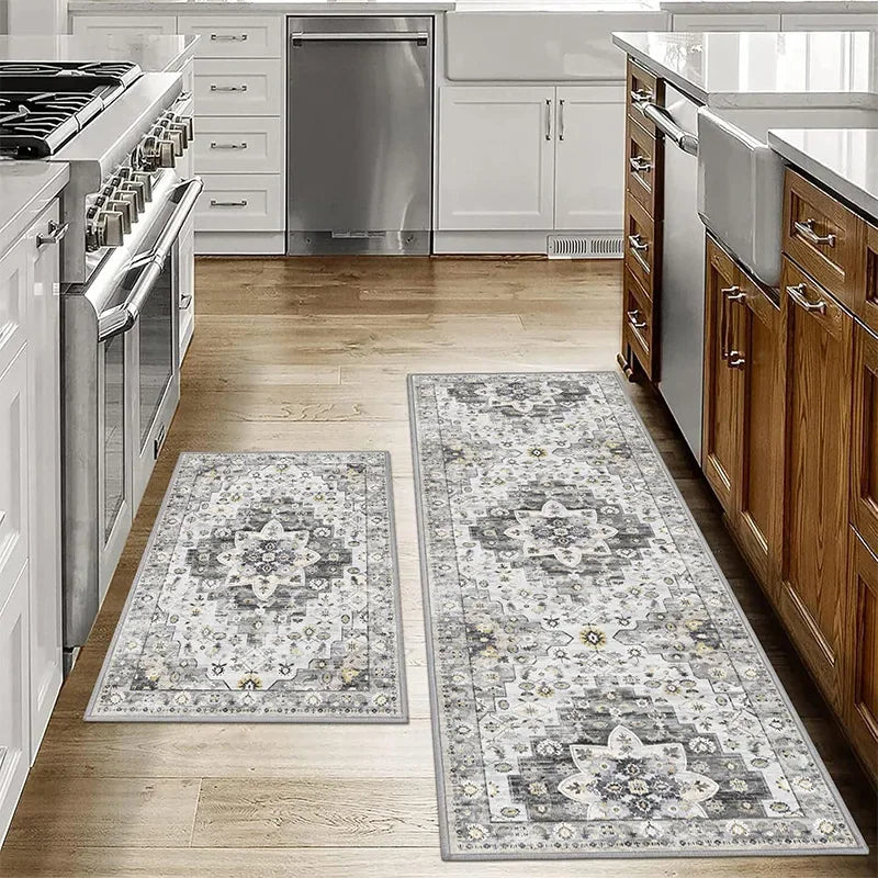 Navak Carpet Exclusive Picks1/2PCS Bohemian Kitchen Floor Mats Anti-slip Washable Bathroom Bathroom Door Mats Hallway Aisle Floor Mats Home Decoration