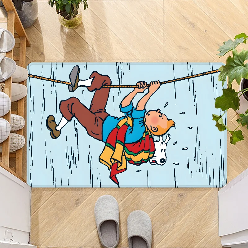 Navak Carpet The Adventures of Tintins Door Mat Entrance Non-slip Doormat Washable Kitchen Carpet Hallway Rugs Bathroom Bath Door Mats
