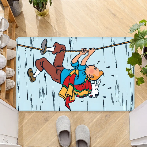 Navak Carpet The Adventures of Tintins Door Mat Entrance Non-slip Doormat Washable Kitchen Carpet Hallway Rugs Bathroom Bath Door Mats