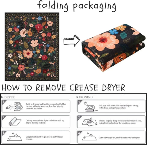 Navak Carpet Living Room Carpet Large Size Bedroom Bedside Floor Mat Machine Washable Carpets Spring Flowers Plant Retro Home Decoration Rug