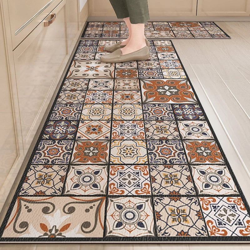 Navak CarpetCarpet for Kitchen Floor Mat Waterproof Oil-proof Rug Leather Non-slip Area Rugs Home Decor Alfombra Vinilicas Cocina שטיח למטבח