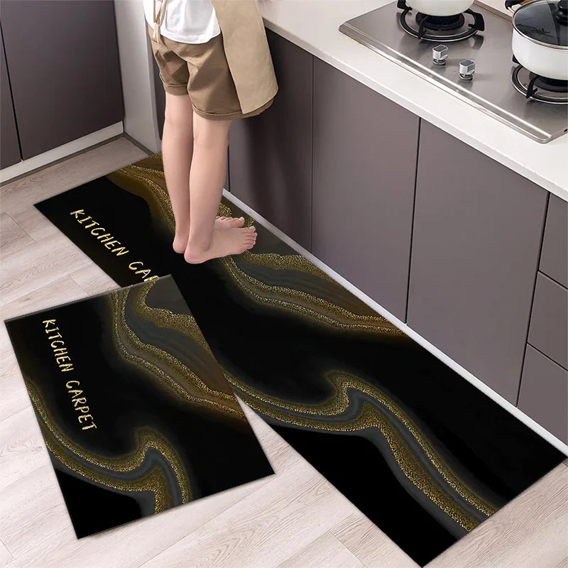Navak Carpet Marble Pattern Kitchen Floor Mats Non-Slip Doormat for Home Decorative Entrance Rug Modern Simple Style Washable Alfombra Rugs
