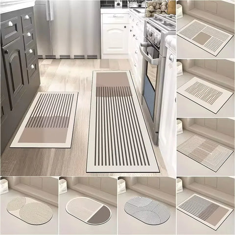Navak Carpet Super Absorbent Kitchen Floor Mat Long Diatomite Kitchen Rug Soft Washable Carpets Anti Slip Bathroom Entrance Doormat 주방매트
