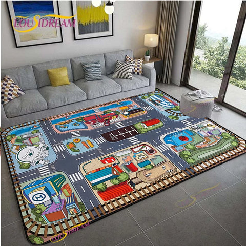 Navak Carpet Alfombra Road Traffic Rout Map Carpet Living Room Sofa Coffee Table Bedroom Rugs Kitchen Kid Play Anti-slip floor Mat Home Decor