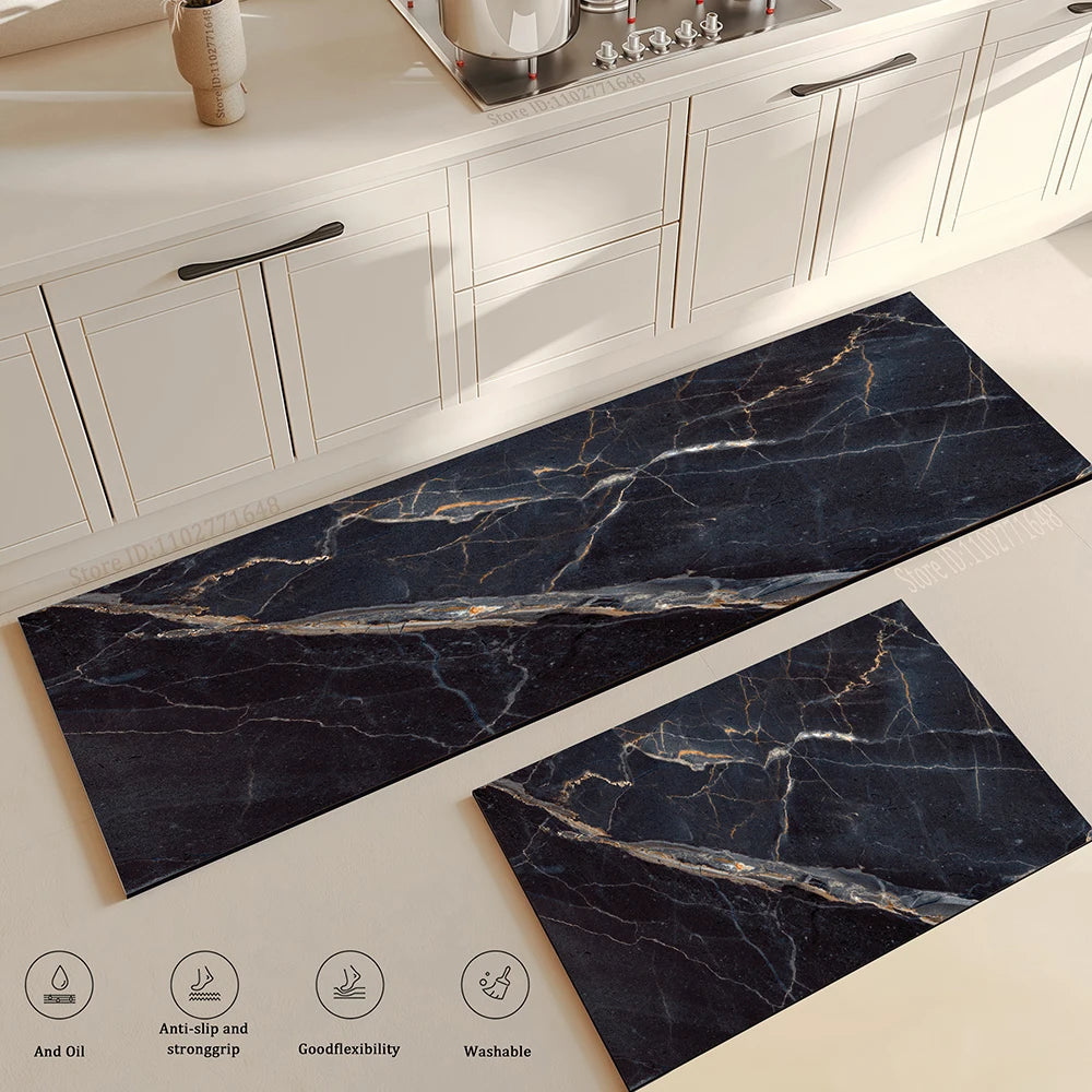 Navak Carpet Marble Kitchen Rug Hallway Entrance Doormat Home Living Room Children Bedroom Floor Decor Carpet Bathroom Door Non-Slip Foot Mat