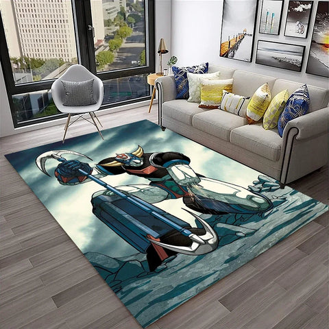 Navak Carpet 3D Cartoon UFO Robot Grendizer Anime Carpet Rug for Home Living Room Bedroom Sofa Doormat Decor,kids Area Rug Non-slip Floor Mat