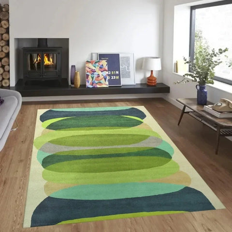 Navak Carpet Bold Yellow Black Geometric Rug–Mid-Century Modern Living Room Decor | Scandinavian-Inspired Abstract Area Rug for Stylish Homes