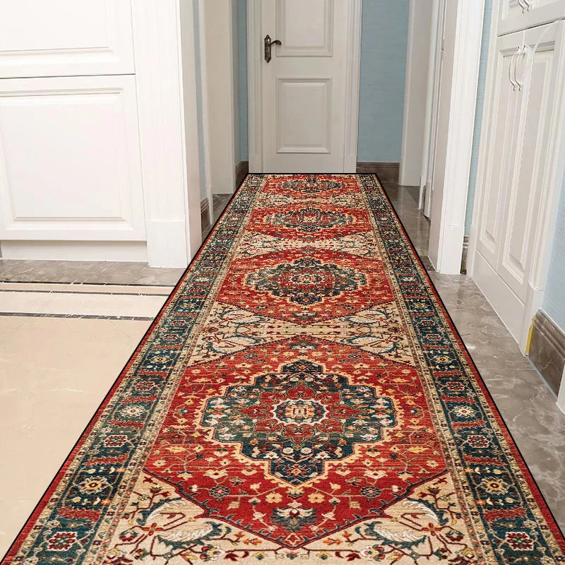 Navak Carpet Persian Style Living Room Hall Carpet Long Hallway Corridor Rugs Non-slip Stairs Decor Runner Rug Kitchen Mat Size Customized