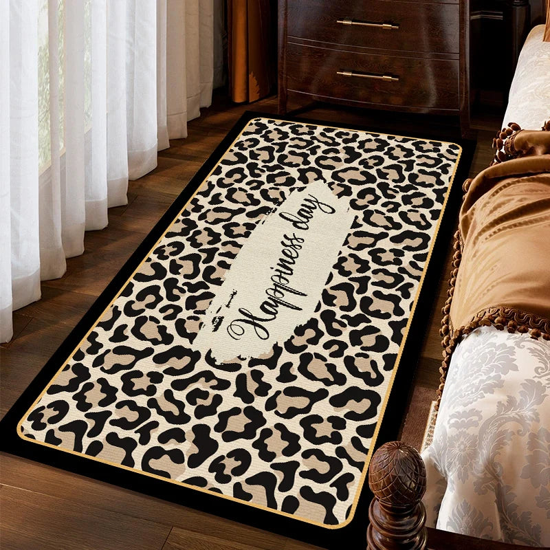 Navak Carpet Exclusive Picks American Leopard Print Stain-Resistant Carpet Bedroom Bedside Rug Corridor Window Floor Mat Home Decoration Summer