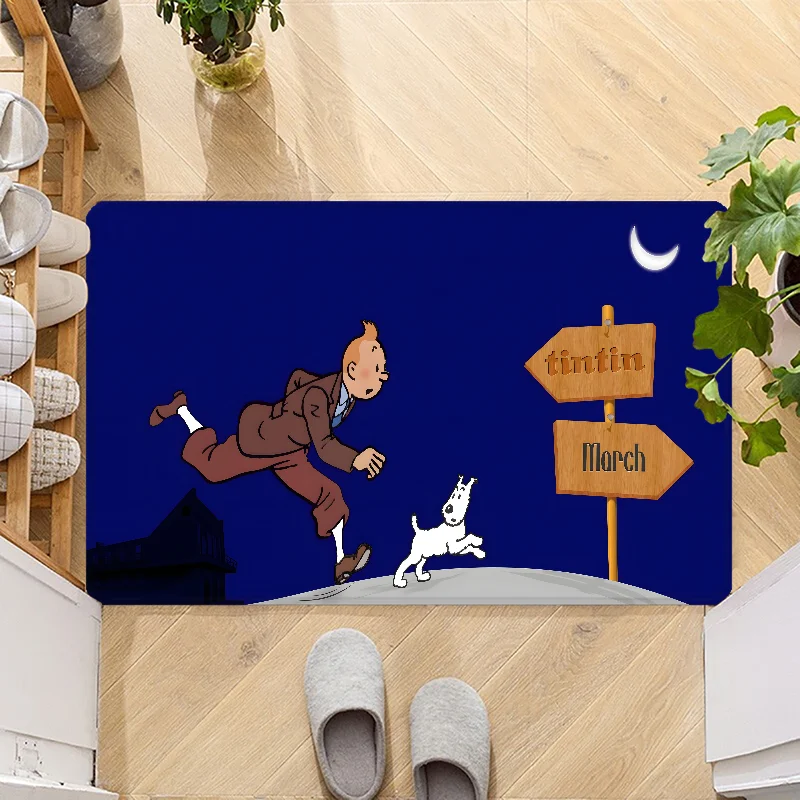 Navak Carpet The Adventures of Tintins Door Mat Entrance Non-slip Doormat Washable Kitchen Carpet Hallway Rugs Bathroom Bath Door Mats