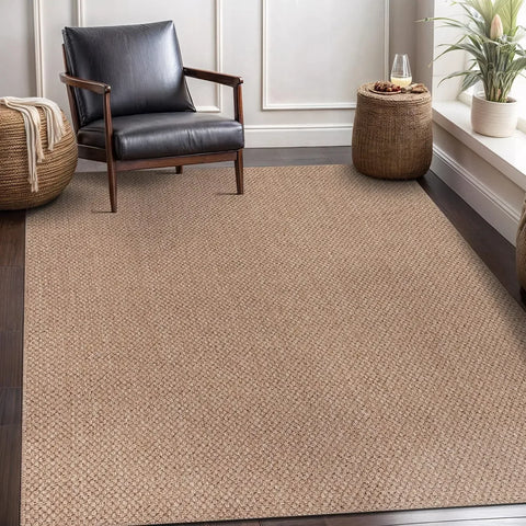 Navak Carpet Easy Jute Rug 5x7, Indoor Outdoor Natural Color Farmhouse Area Rugs for Living Room Patio and Kitchen Rug,(5 x 7)