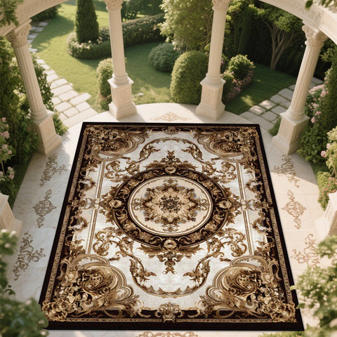 Navak Carpet European style Large Living Room Carpet Classical Large Area Rugs Balcony Washable Area Rug Room Décor Retro European Tatami Mat