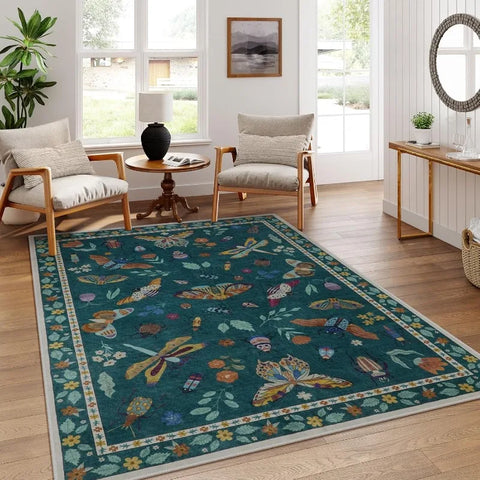 Navak Carpet Retro Animal Print Living Room Carpet Fashion Bedroom Bedside Rug Foldable Machine Washable Sofa Coffee Table Floor Mat Ковер 러그
