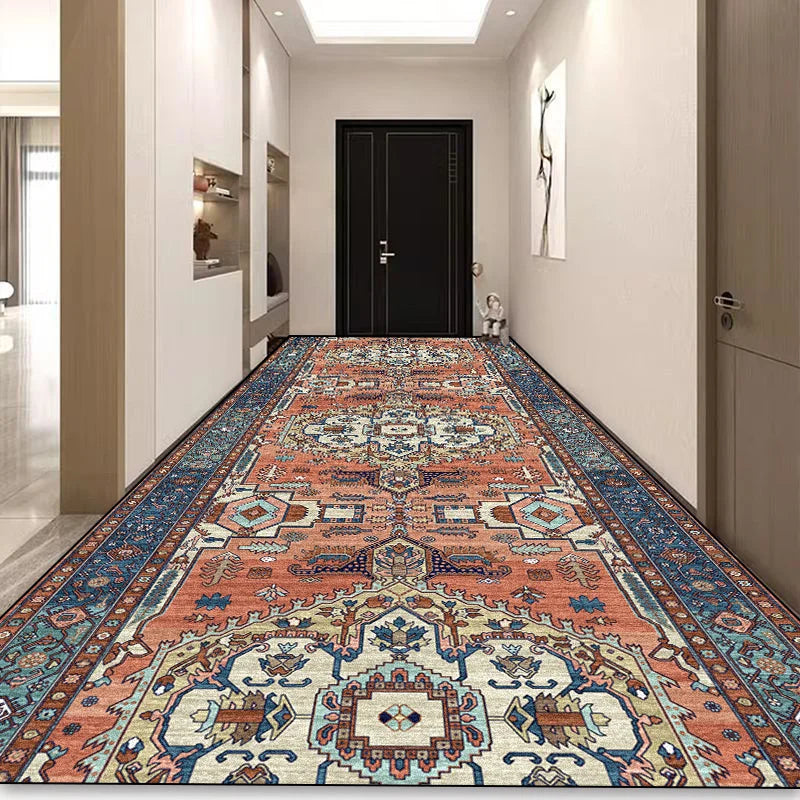 Navak Carpet Bohemian Long Corridor Carpet Luxury Persian Decoration Hallway Rug Non-slip Easy Cleaning Floor Mat Stairway Runners Carpets