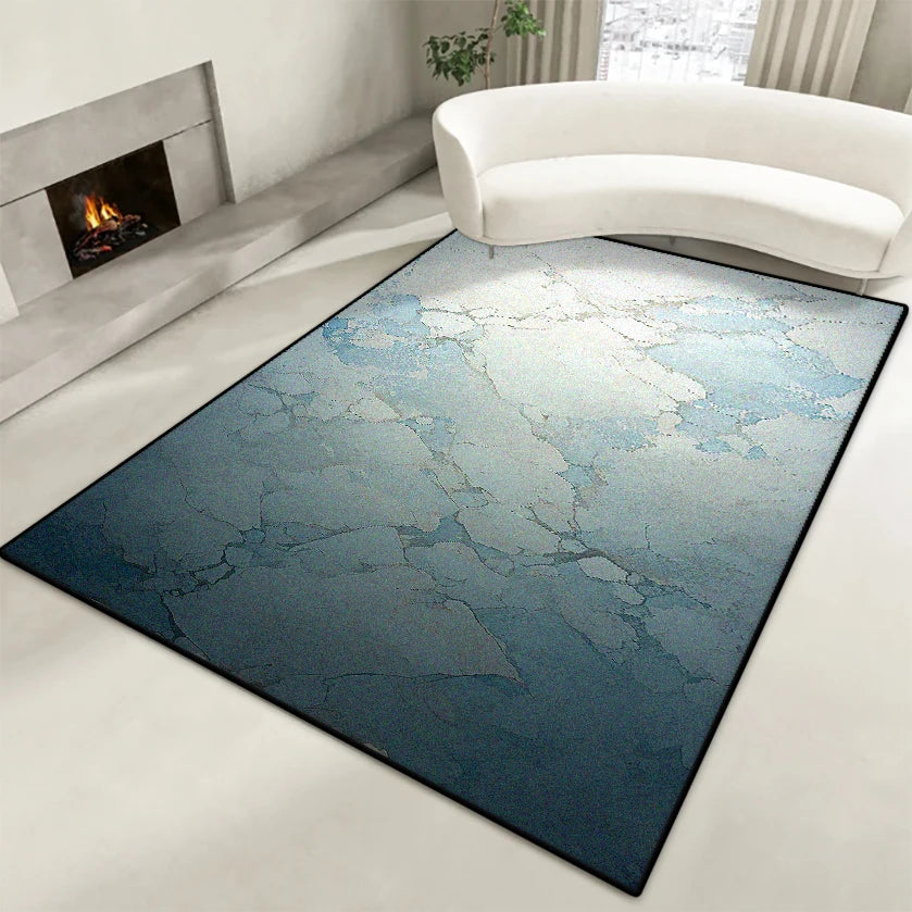 Navak Carpet Nordic Marble Style Carpet Modern Decoration Home Living Room Non-slip Washable Rug Bedroom Lounge Foldable Soft Plush Floor Mat