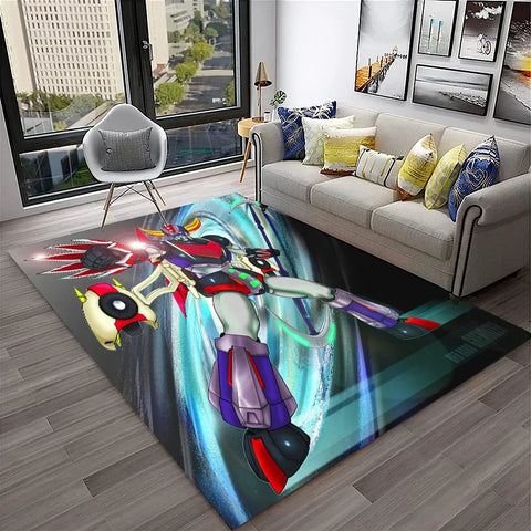Navak Carpet 3D Cartoon UFO Robot Grendizer Anime Carpet Rug for Home Living Room Bedroom Sofa Doormat Decor,kids Area Rug Non-slip Floor Mat