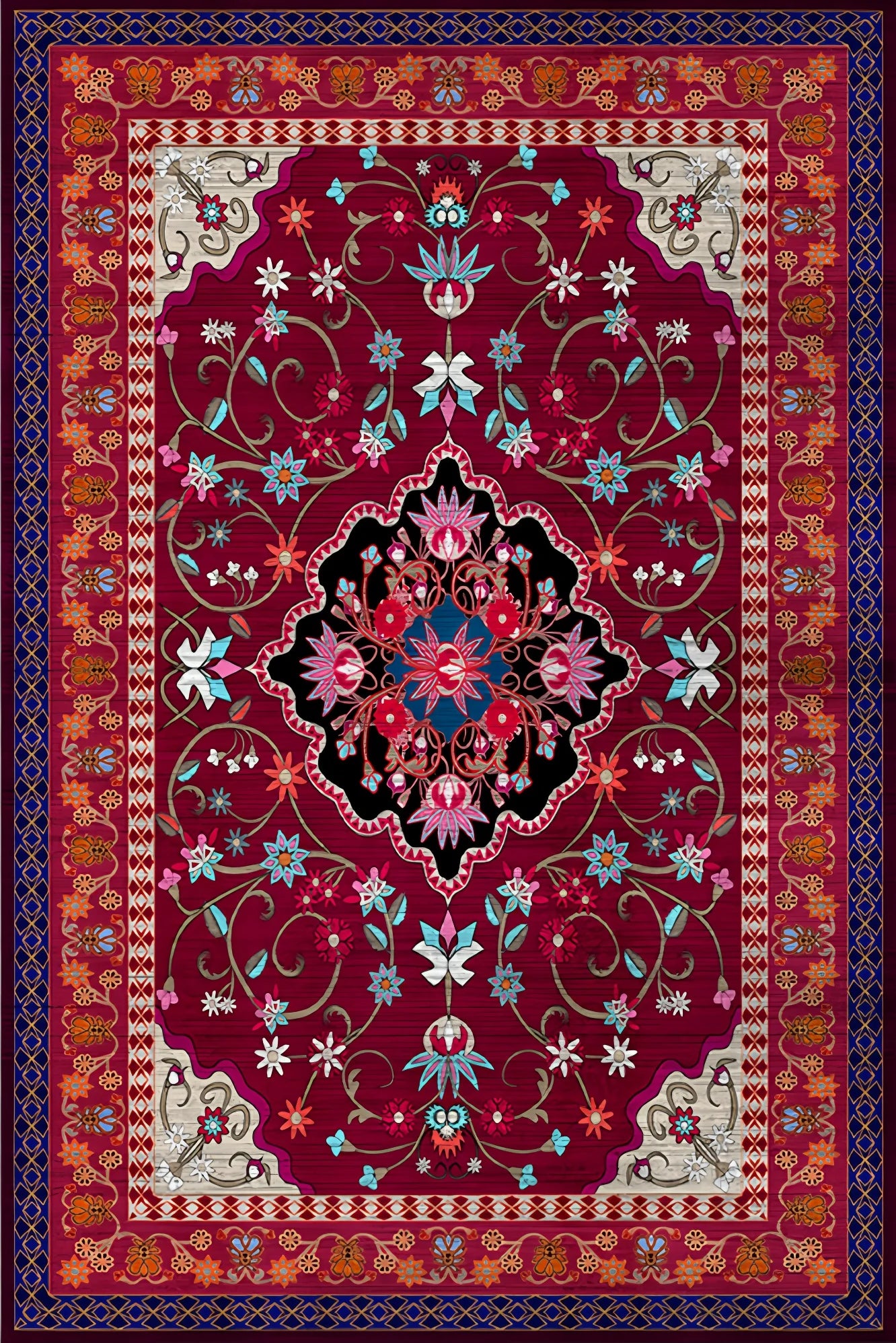 Navak Carpet Retro Nordic Boho Pattern Carpet Living Room Decor Sofa Rug Bedroom Bedside Soft Rug Kitchen Dining Table Floor Mat Doormat