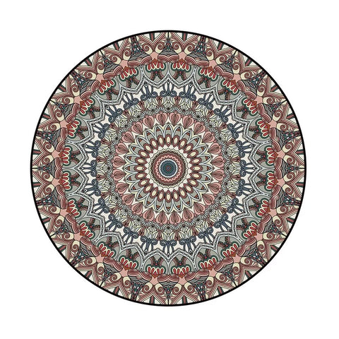 Navak Carpet Round Bohemian Mandala Carpet for Living Room Geometric Print Ethnic Style Bedroom Mat Home Decor Rugs Machine Washable Area Rug