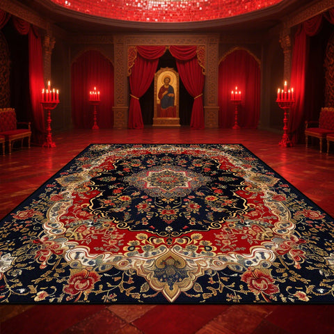 Navak Carpet Persian American Retro Carpet Large Area Living Room Decoration Home Ethnic Style Bedroom Rug Cloakroom Lounge Soft Mat Non-slip